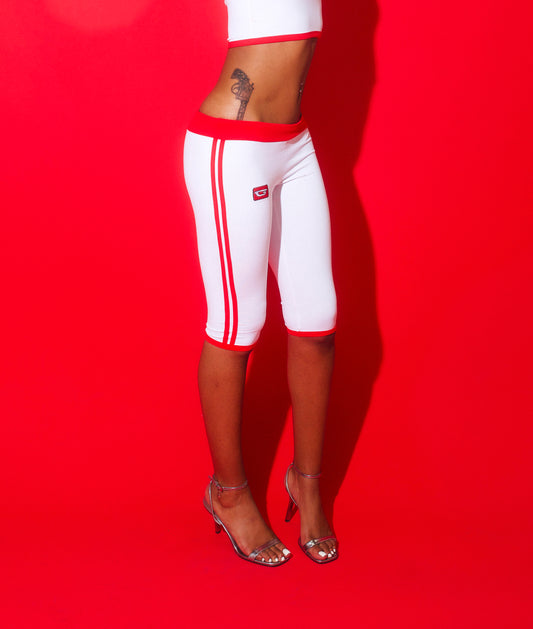 Angel Set Low Rise Capri Pants (White/Red)